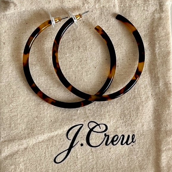 J. Crew Jewelry - J. Crew Tortoise Hoop Earrings - Never Worn